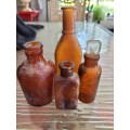 Group of Amber Athrocopy  Bottles