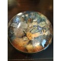 Hand Cast Glass Paperweight with floral Design