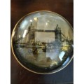 Hand Cast Glass Paperweight with  The London Bridge
