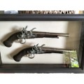 Framed Pair of  Pistols in A Shadow Box