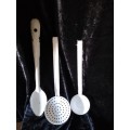 Vintage Enamel Set of Spoons