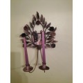 Toile Floral Wrought Iron Wall  Candle Sconce