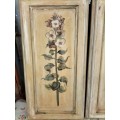 Pair of Hand Painted Botanical Flowers on Wooden Panels