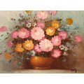 Still Life Painting of Roses in the Style of Robert Cox