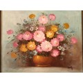 Still Life Painting of Roses in the Style of Robert Cox