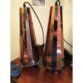 Pair of Copper Glass Pendant lights