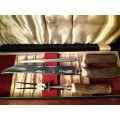 Sheffield Plate Stag Horn Carving Set