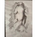 Steve Mandy Nude Charcoal Drawing