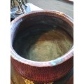 Antique Hand Hammered Copper Pot with Lid