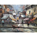 Tang Ping Market Scene Painting