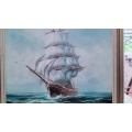 Original Rupert Hydan Clipper Ship Framed Painting