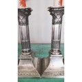 Pair of Corinthian Silver Plated Candle Sticks