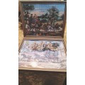 Pair of Framed Tapestries of Carriages
