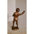 Bronze Gilded Statue of A Boy Throwing Snowballs