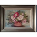 Framed Rose Painting by C Claassen