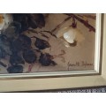 framed White Rose Painting by Jeanette Dykman