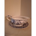 Ceramica Conimgriga hand Painted Gravy Boat with Saucer from Portugual