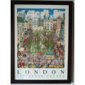 Framed London Leichester Square Lithograph by Christopher Rogers