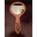 Japanese wooden Carved Hand Mirror