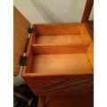 Vintage Concertina Drawer Sewing Box on Spindle Legs