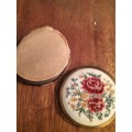 Pair of Mother of Pearl Kigu Powder Compact and Embroidery Powder Compact