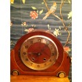 Art Deco Style Wooden Mantle.  Clock