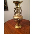 Large Brass Repousse Chinese Vase