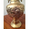 Large Brass Repousse Chinese Vase