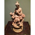 Italian Crackle Glaze Ladies figurine with Children