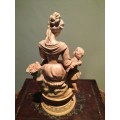 Italian Crackle Glaze Ladies figurine with Children