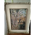 Framed Painting of Trees signed White