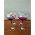 Set of 4 Coloured Wine Glasses