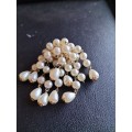 Vintage Faux Pearl Cluster Brooch