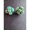 Vintage Turquoise Clip On Earrings