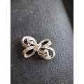 Silver Marcasite Bow Brooch