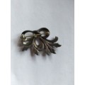 Silver Marcasite Bow Brooch