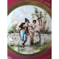 Limoges Victorian Couple in a Garden French Porcelain Plate