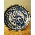 Andrea by Sadek Blue & White Peacock Plate made in Japan