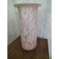 Pink & White Swirl Design Art Glass Vase