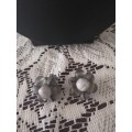 Vintage 3 Strand Grey Necklace with matching Earrings