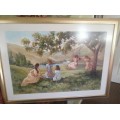 Large Painting of Children in a Meadow