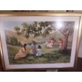 Large Painting of Children in a Meadow