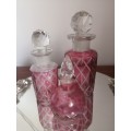 Set of 3 Cranberry Perfume Bottles