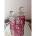 Set of 3 Cranberry Perfume Bottles