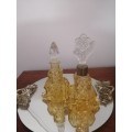 Pair of Bohemian Crystal Amber Perfume Bottles