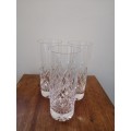 Set of 3 Crystal Tall Glasses