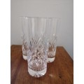Set of 3 Crystal Tall Glasses