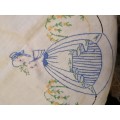 Irish Linen Embroided Tablecloth