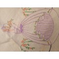 Irish Linen Embroided Tablecloth