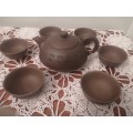 Yixing Zisha Teapot & 6 Bowls